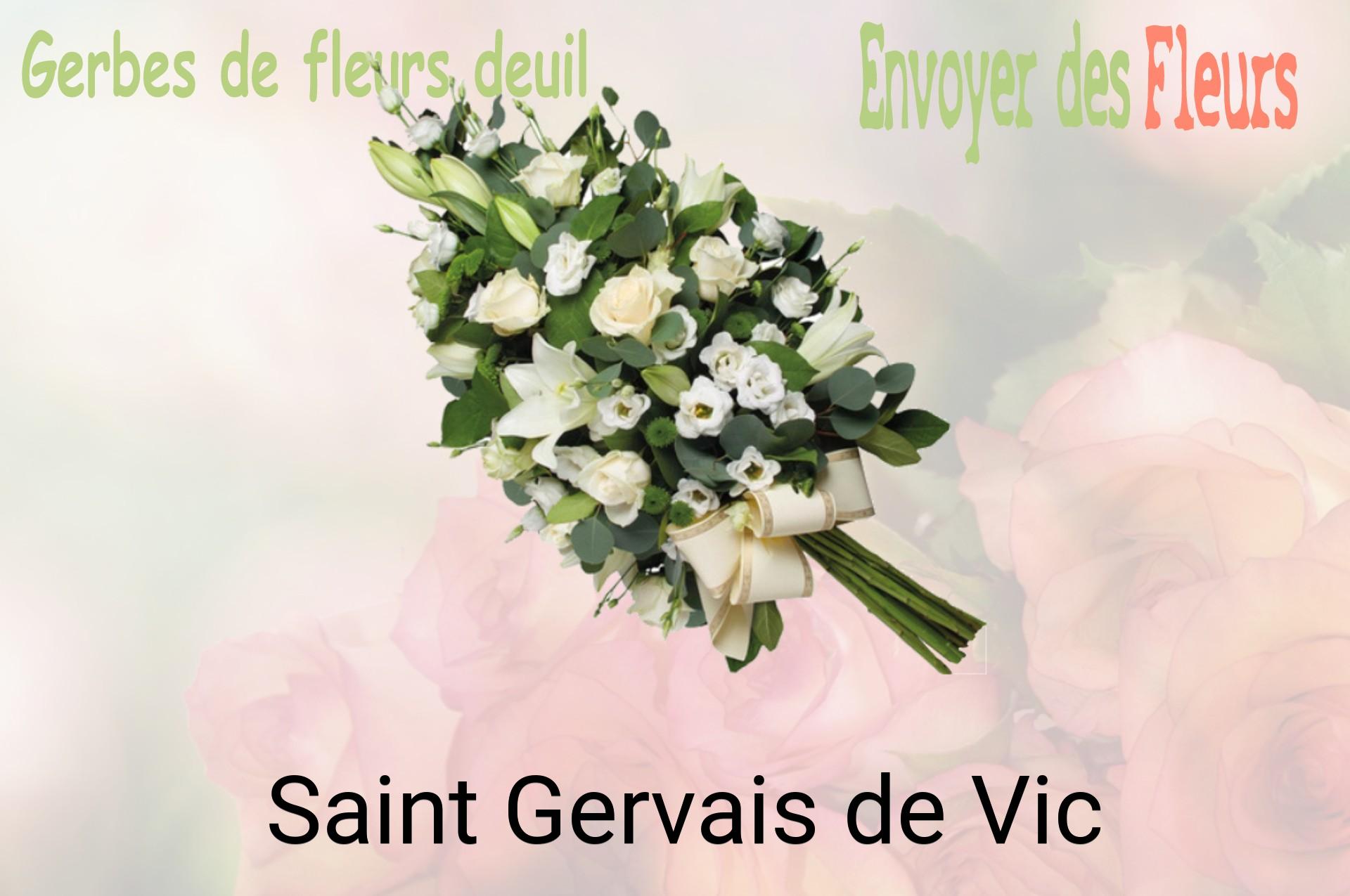 Gerbe de fleurs de deuil livrée à Saint-Gervais-de-Vic